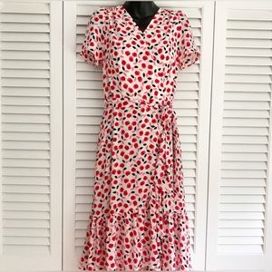 Talbots Cascade Floral Faux Wrap Dress 2P